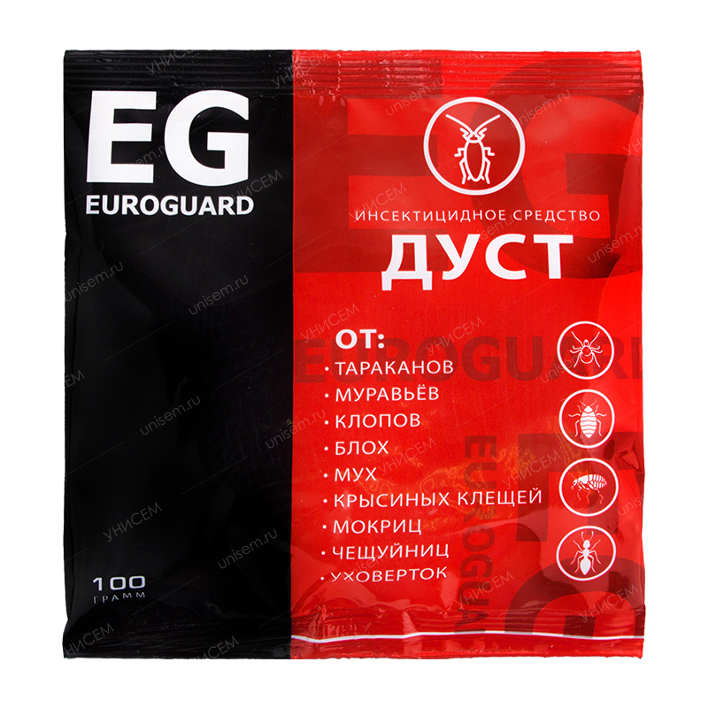 Euroguard ДУСТ от тараканов, муравьёв, клопов и блох в пакете, 100гр  #1