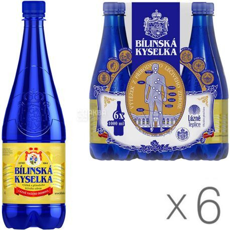 Минеральная лечебно-столовая вода Bilinska Kyselka (Билинска Киселка) 1 л- 6 шт./ Рекомендована от изжоги, #1