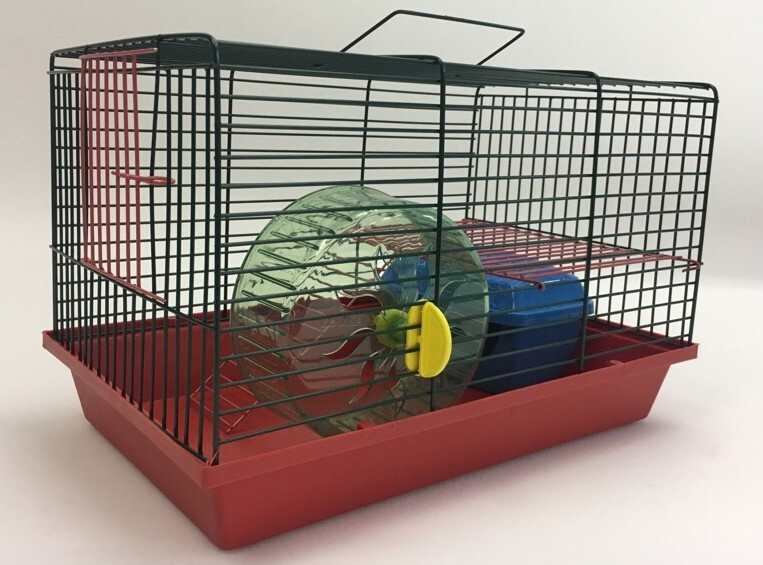 Клетка грызунов, хомяка, мышей с колесом двухэтажная 36х23х24  #1
