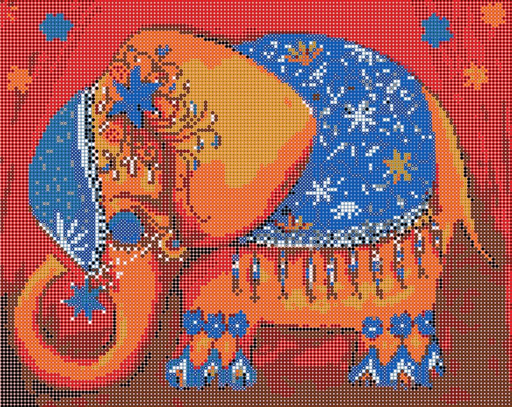 Набор для вышивания бисером (Тайвань) Вышивочка, картина "Слоненок" 30*24 см  #1