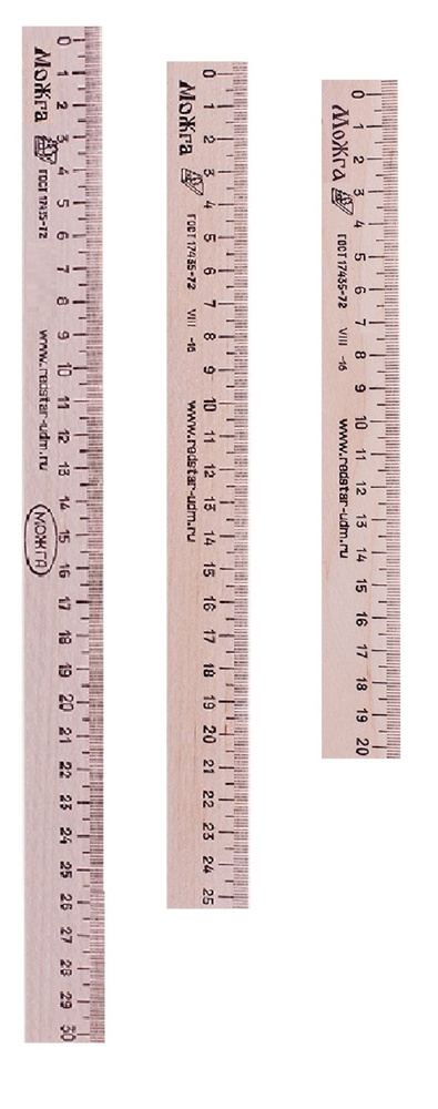 Набор линеек деревянных Можга, 3 шт.: 30 + 25 + 20 см. #1
