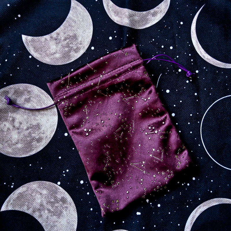 Мешочек для карт Таро "Звезды и созвездия", фиолетовый, сумочка подарочная для украшений, для хранения, #1