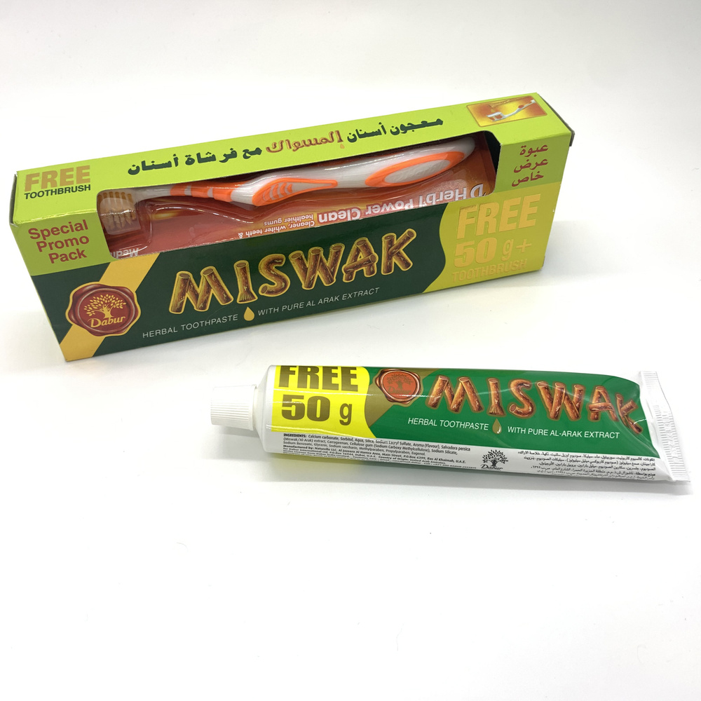 Зубная паста MISWAK(МИСВАК) DABUR/Щетка в подарок/ОАЭ/170гр+щетка, 2шт  #1