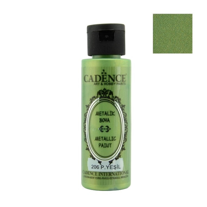 Акриловая краска с эффектом "металлик" Cadence Metallic Paint, 70 ml. Pastel Green-206  #1