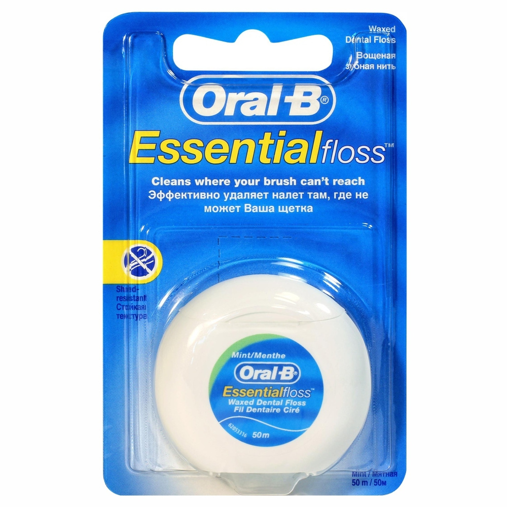 Oral-B Зубная нить вощеная  Essential Floss, мята 50м #1