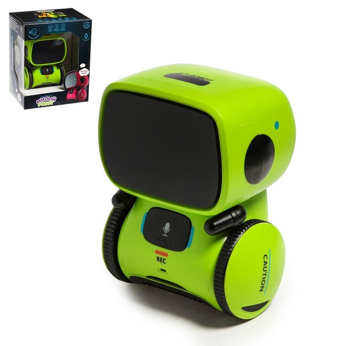 Робот интерактивный Милый робот , световые и звуковые эффекты, русская озвучка, цвет зелёный  #1