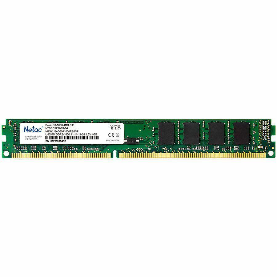 Netac Оперативная память DIMM DDR3 4Гб(1600МГц, CL11, NTBSD3P16SP-04) 1x4 ГБ (301526)  #1