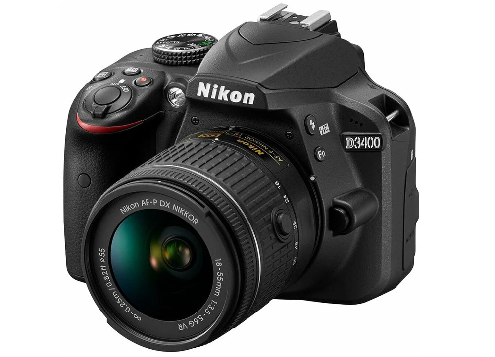 Фотоаппарат Nikon D3400 Kit AF-P 18-55mm f/3.5-5.6 VR, черный #1