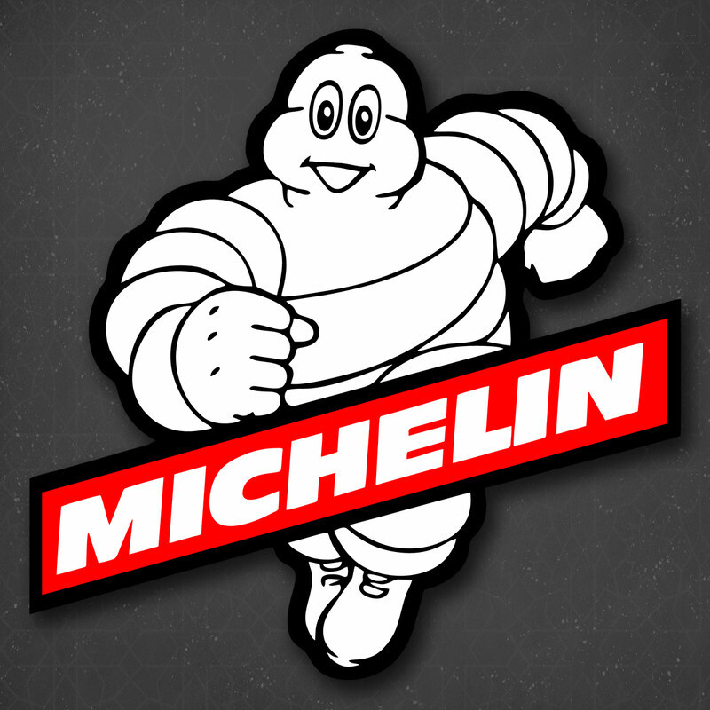 Наклейка на авто "Michelin бежит" 19x19 см #1