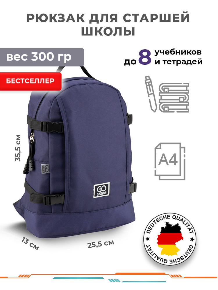 Ранец портфель, рюкзак школьный городской детский для подростков 13-17+ лет  #1