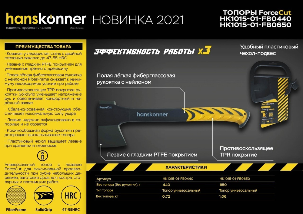 Топор Hanskonner HK1015-01-FB0650 #1