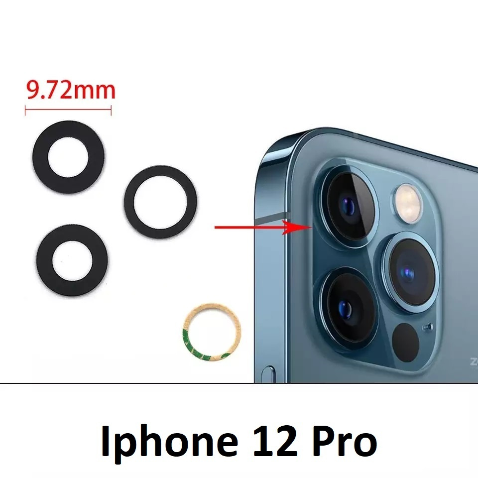 Стекло камеры для iPhone 12 Pro Айфон 12 Про (комплект 3 шт.) Серебро  #1