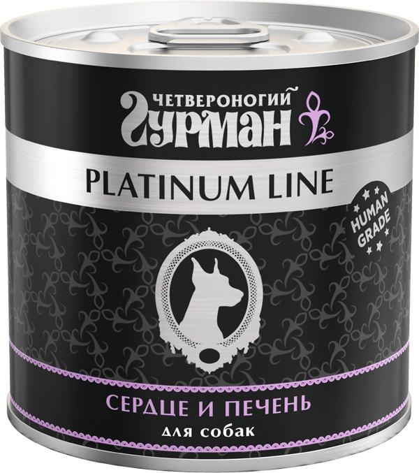 Корм консервированный для собак Четвероногий гурман "Platinum line Сердце и печень", 12шт х 240г  #1