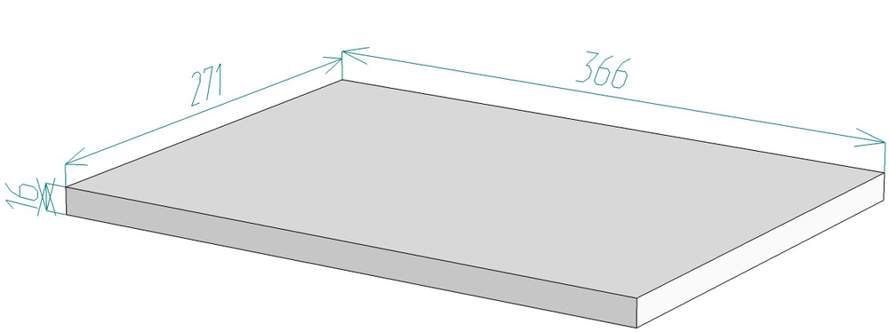 Полка UMKO Прямая съёмная в навесной кухонный модуль шириной 400 мм, 36.6х27.1х1.6 см  #1