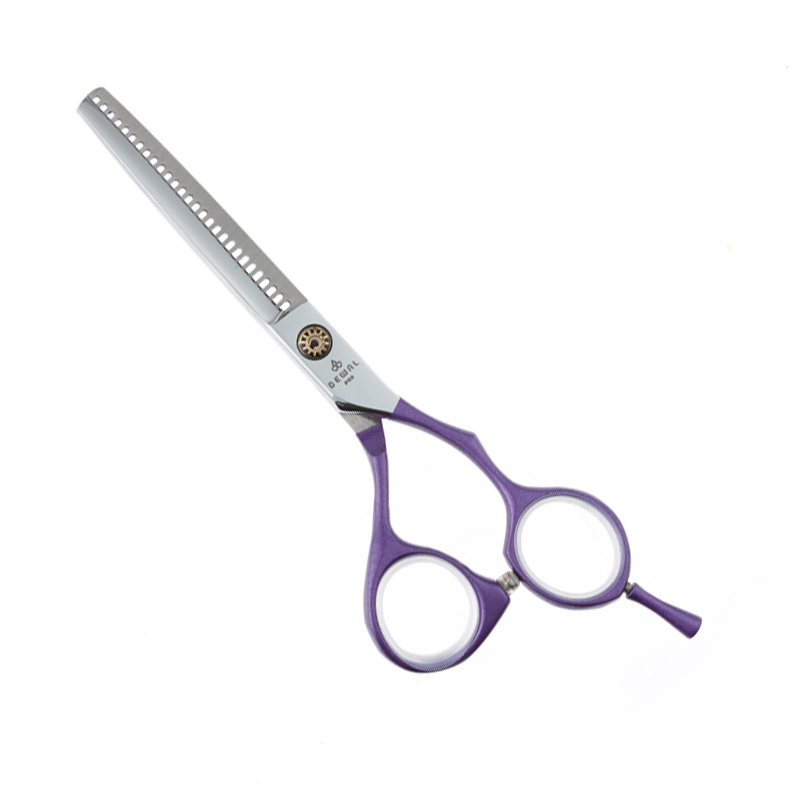 Парикмахерские ножницы DEWAL PRO COLOR STEP филировочные (28 зубцов) эргономичные 5.5", фиолетовые ML55AS-PR #1