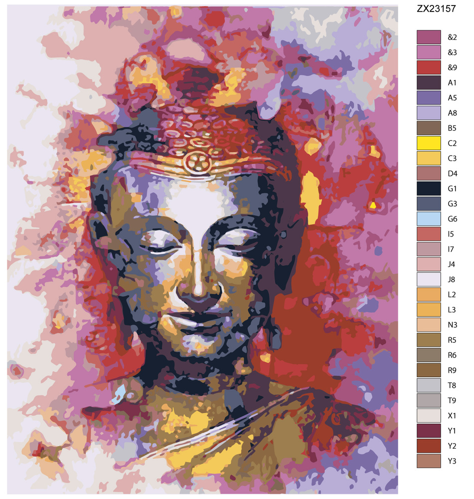 Картина по номерам "Будда" ZX23157 40х50 #1