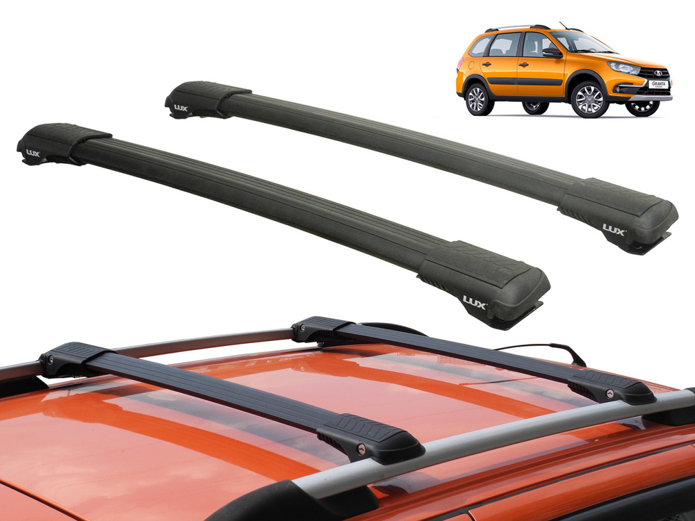 Багажник на рейлинги Лада Гранта универсал (Lada Granta universal / Lada Granta Cross) - Lux Hunter L52-B, #1
