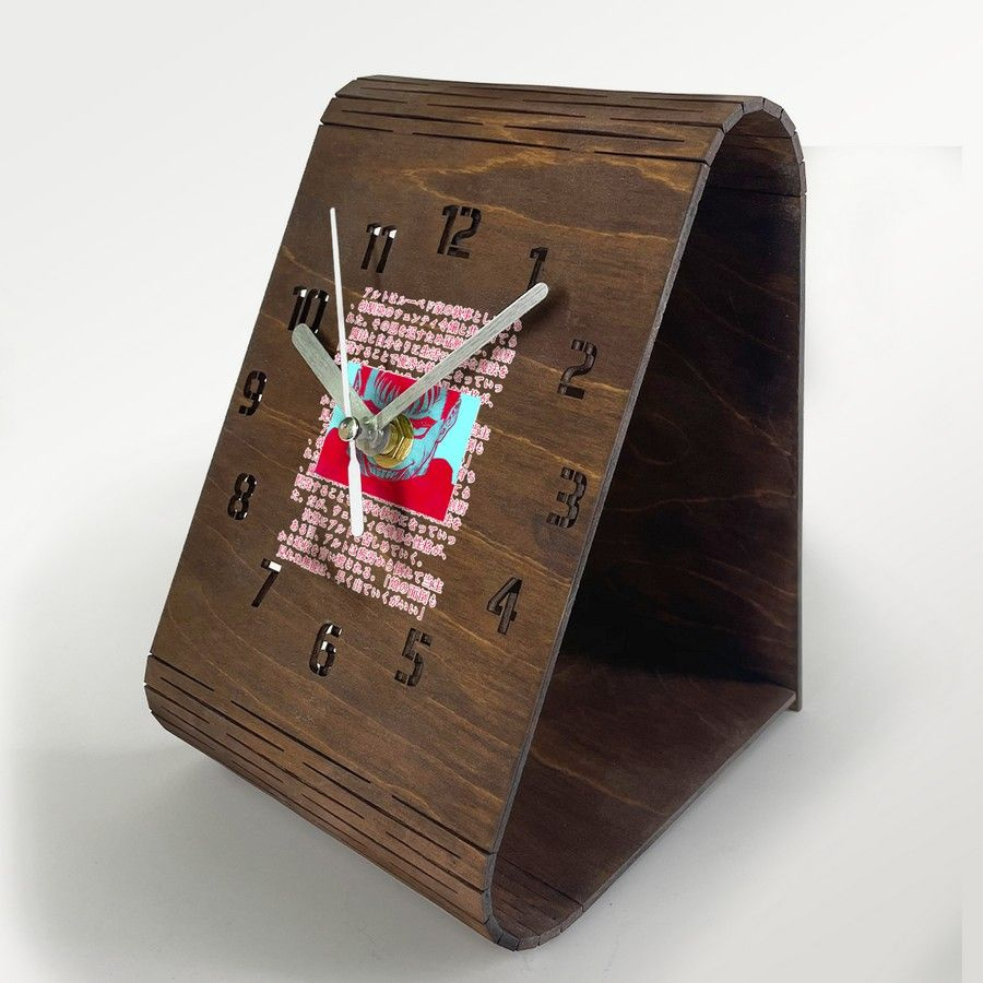 Настольные деревянные бесшумные часы цвета венге с УФ принтом аниме берсерк - 411  #1