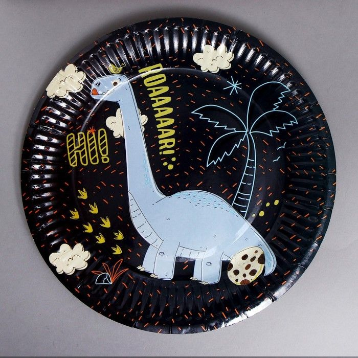 Бумажные тарелки "Динозавр", 6 шт #1