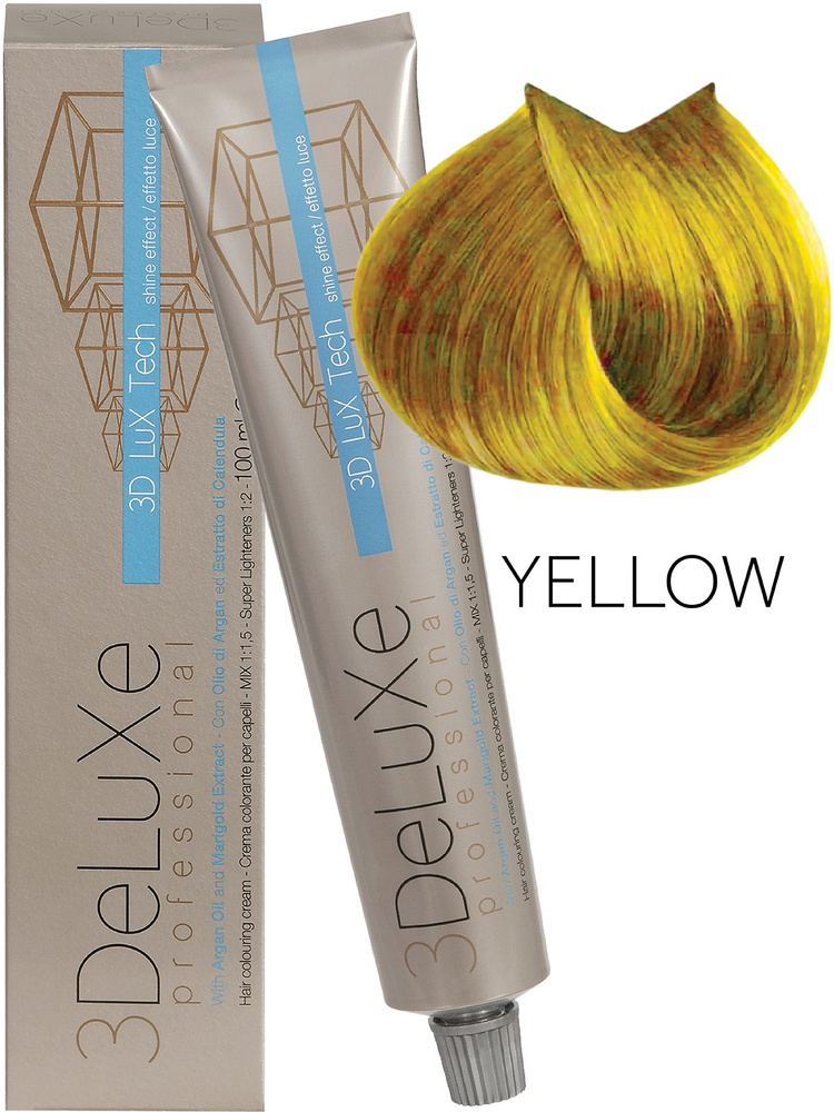 3DELUXE PROFESSIONAL Крем-краска для волос ЖЕЛТЫЙ, 100мл #1