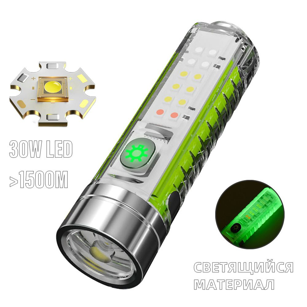 Shustar Фонарь LED светодиодный для охоты, рыбалки, ручной аккумуляторный, тактический фонарик охотничий, #1