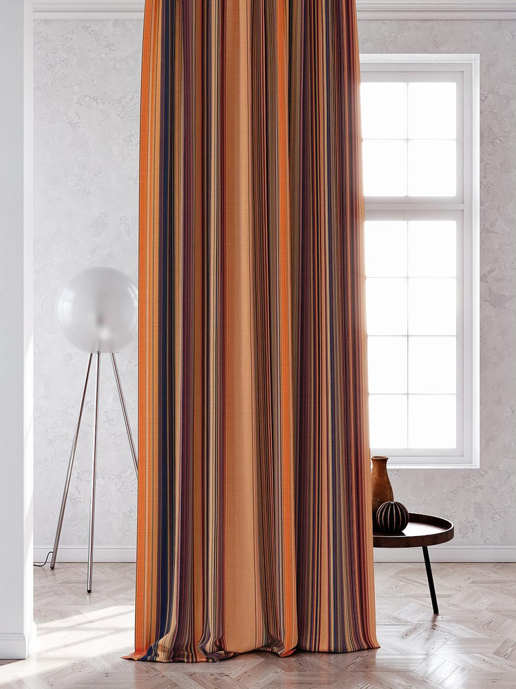 Портьера Габардин AT HOME / шторы в комнату 150х250 см / Канефиас (оранжевый)  #1