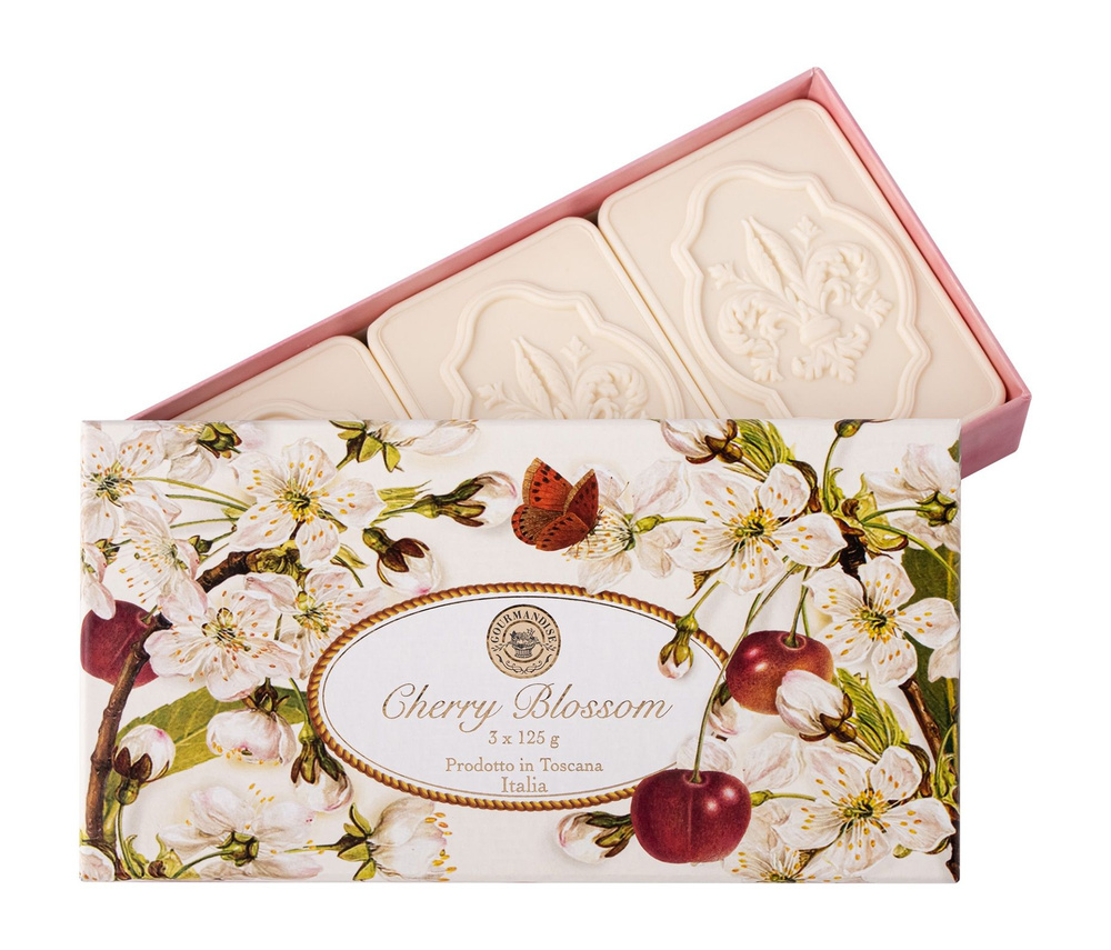 Набор натурального мыла с ароматом черешни Gourmandise Savon Parfume Cherry Blossom Set  #1