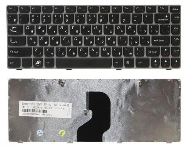 Клавиатура для ноутбука Lenovo Z460 Z450 p/n: 25-010886, 25010886, V-116920AS1-RU, Z460-RU  #1