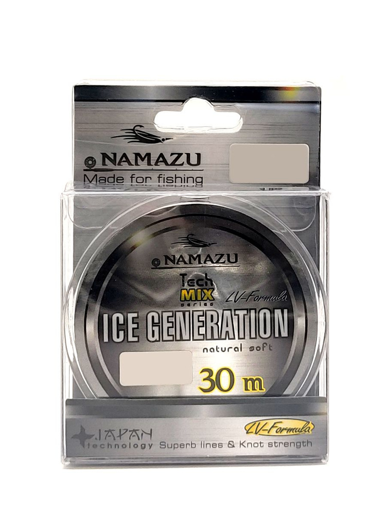 Леска зимняя Namazu Ice Generation 30 m, диаметр 0.18 mm, тест 2.59 кг. Цвет прозрачный.  #1