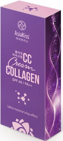 AsiaKiss CC Cream Collagen CC-крем для лица с коллагеном и ультра увлажняющим эффектом SPF 40 PA++ 60 #1