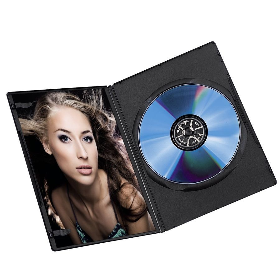 Коробка Box на 1 DVD H-51181 Slim 7 мм 10 шт., черный, пластик, футляр, бокс, качество, Германия, 10шт. #1