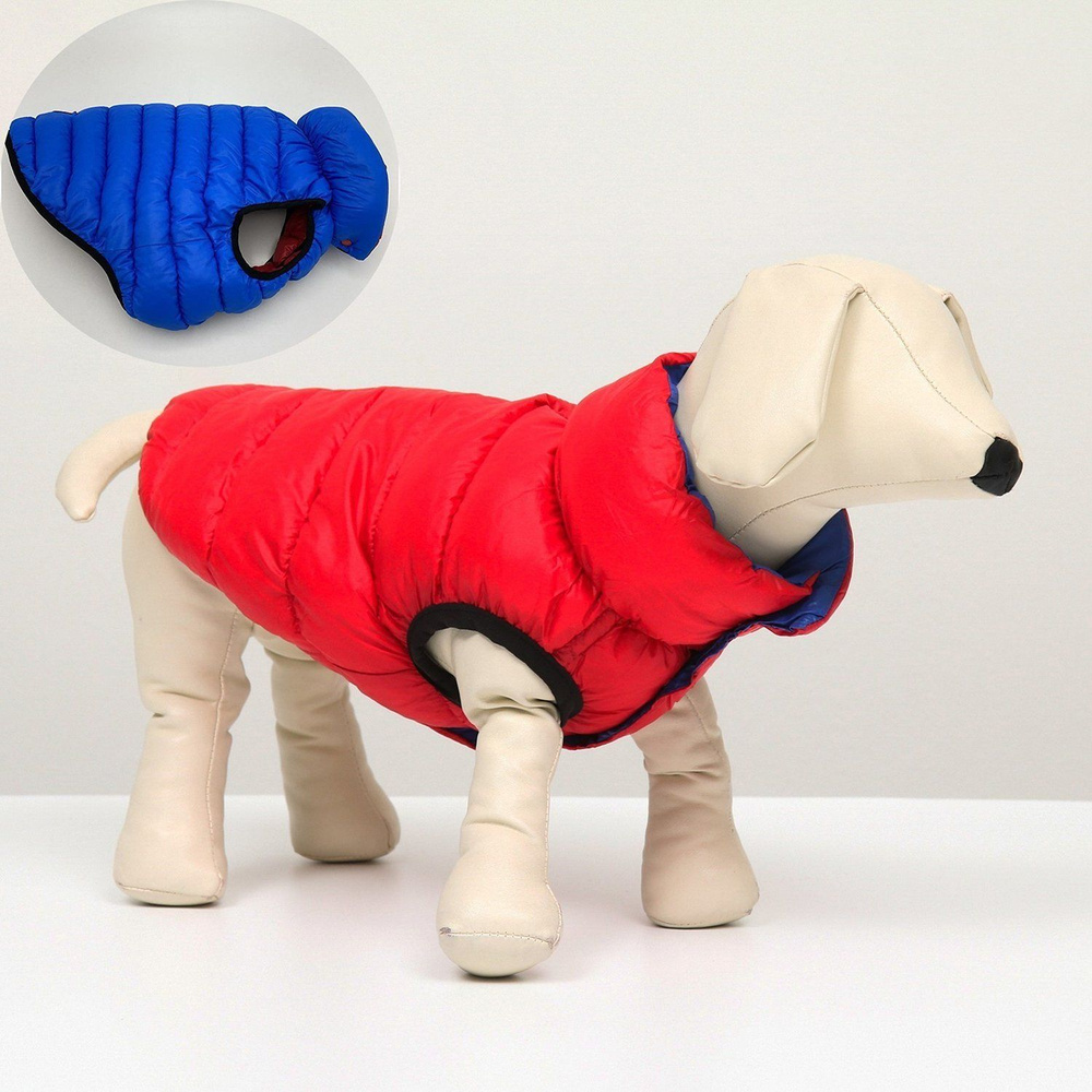 Куртка для собак Sima-Land двухсторонняя красная/синяя #1