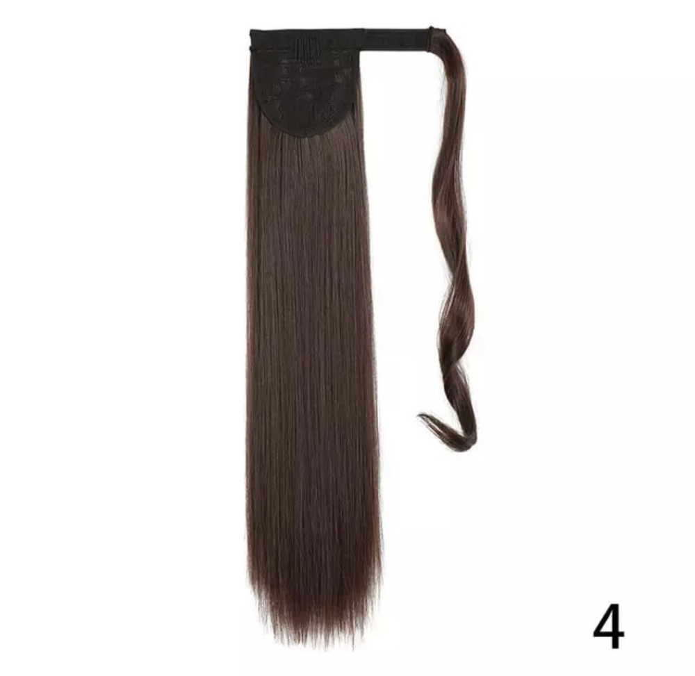 Накладной хвост для волос Шиньон на заколке с маскирующей прядью 55 см  #1