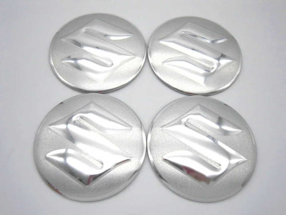 Наклейки на диски Сузуки серебро 56 мм #1