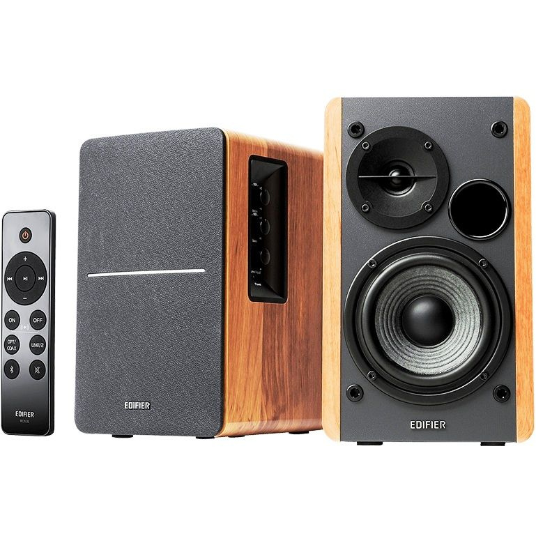 Колонки Edifier R1280DBs Brown мощность 42 Вт, Bluetooth v5.0, пульт - коричневое дерево и черный  #1