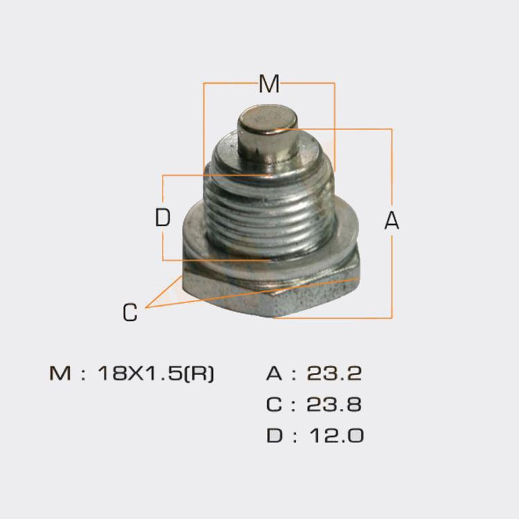 Болт маслосливной A/T с магнитом (с шайбой) Mitsubishi AIRTREK.CU2W 18x1.5mm  #1