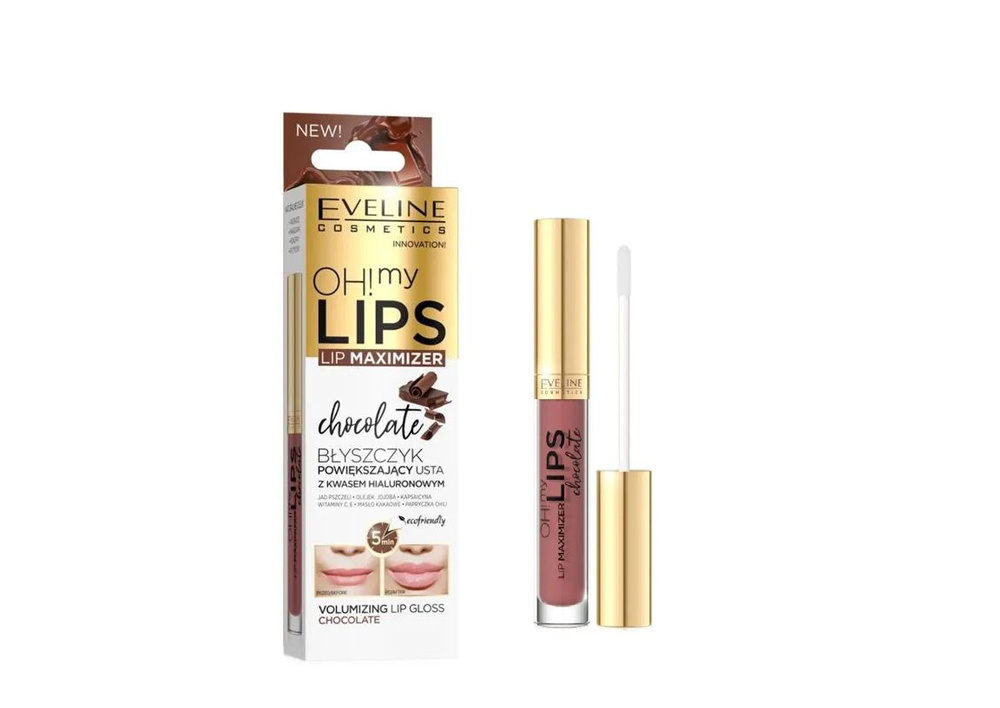 Eveline Cosmetics Блеск для увеличения объёма губ Oh! My Lips "Шоколад" 4,5 мл.  #1