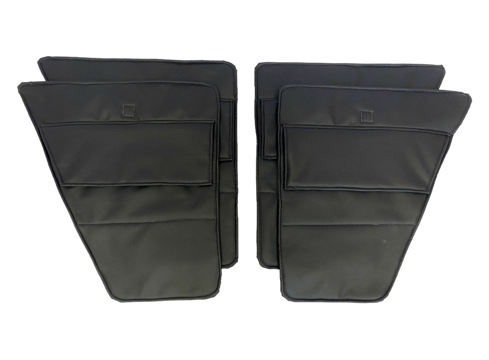 Обивка дверей УАЗ 469 (в/кожа, поролон, ватин) чёрная 4 предмета  #1