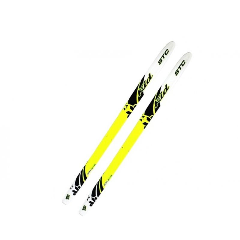 Лыжи беговые детские 100 см STC STEP KIDS Lemon / Лыжи для школы с насечками  #1