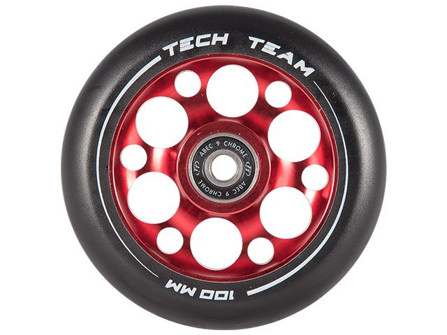 Колесо для самоката X-Treme 100*24мм, форма Drilled red,31082 #1