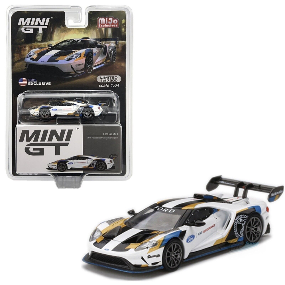 Модель коллекционная Mini GT 1:64 Mijo Exclusives Ford GT MK II 2019 Pebble Beach Concours d Elegance #1