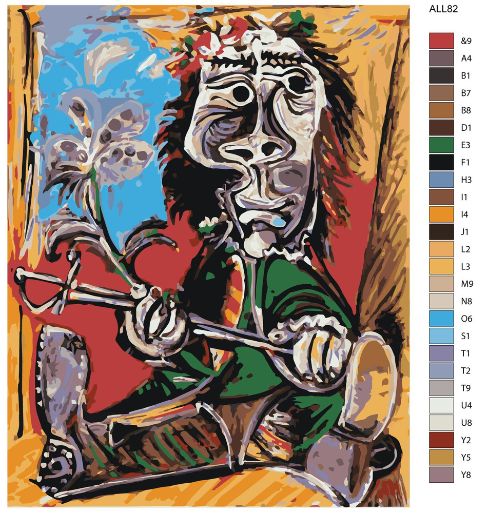 Картина по номерам "Мужчина со шпагой и цветком" Пабло Пикассо ALL82 40х50  #1