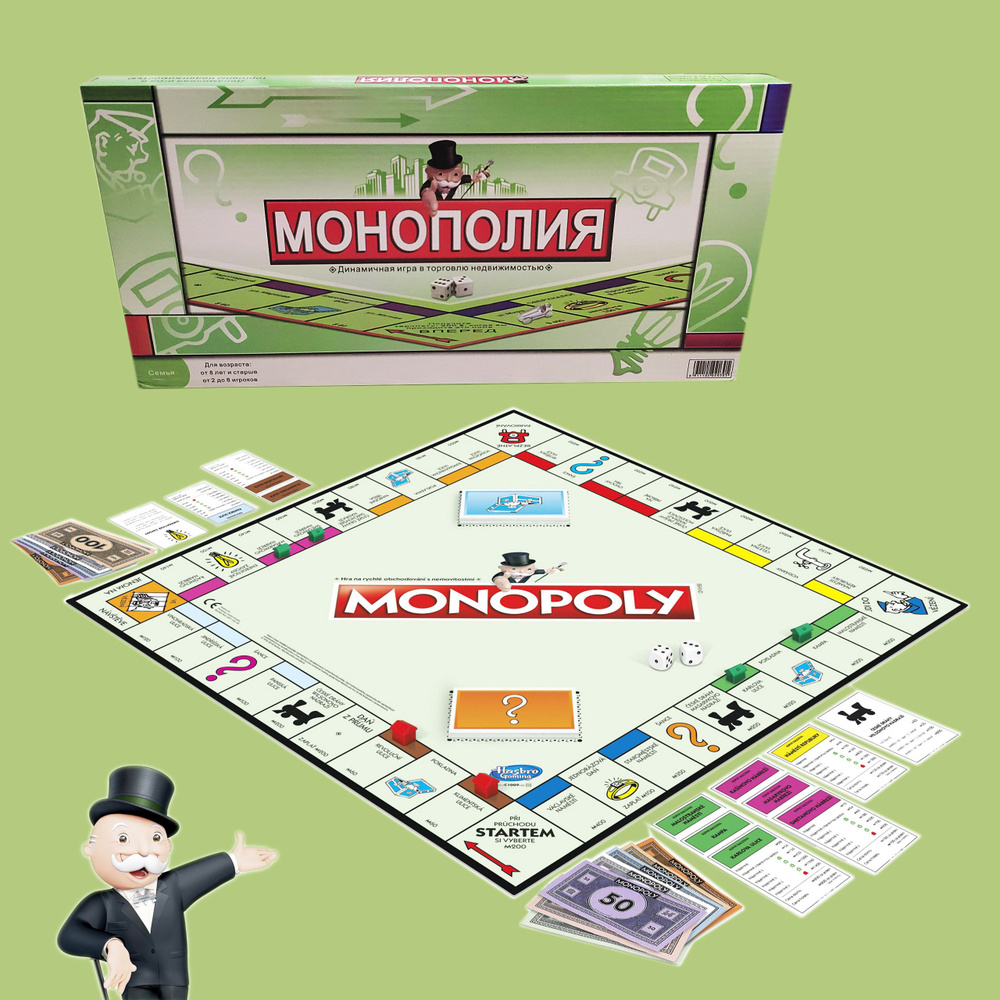 Настольная игра Монополия классическая игровое поле 42*42 см Уцененный товар  #1