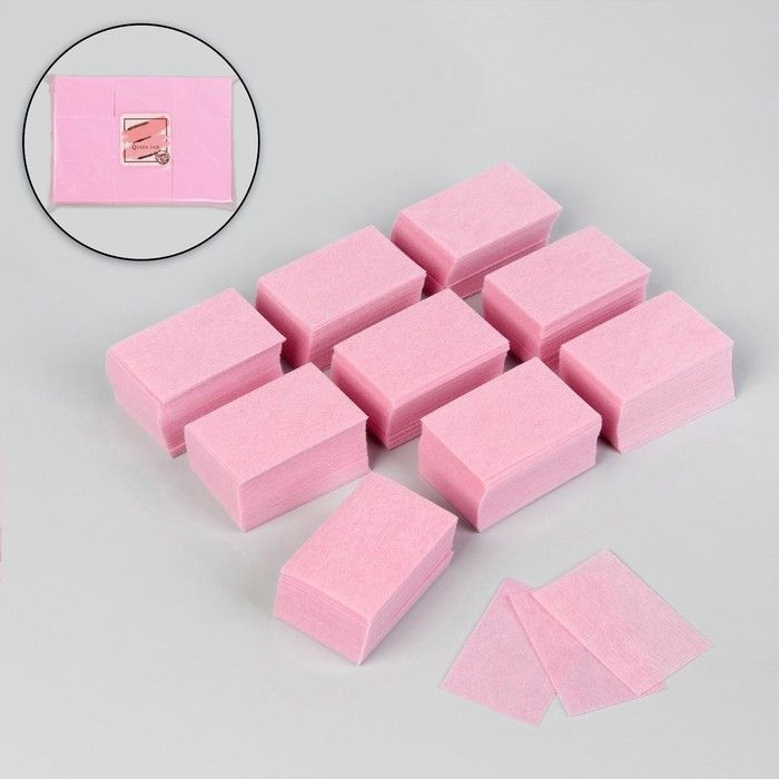 Салфетки для маникюра, безворсовые, плотные, 560 шт, 6 4 см, цвет розовый  #1