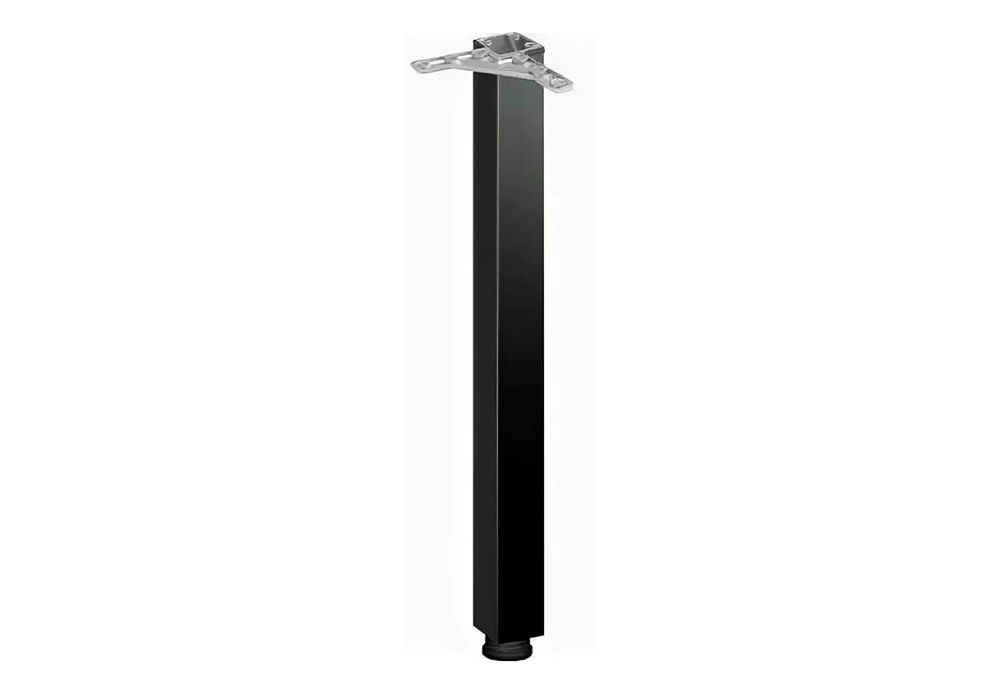 Опора квадратная для стола регулируемая, высота 1100 мм, Аметист опора 416, 60*60мм, сталь, цвет черный, #1