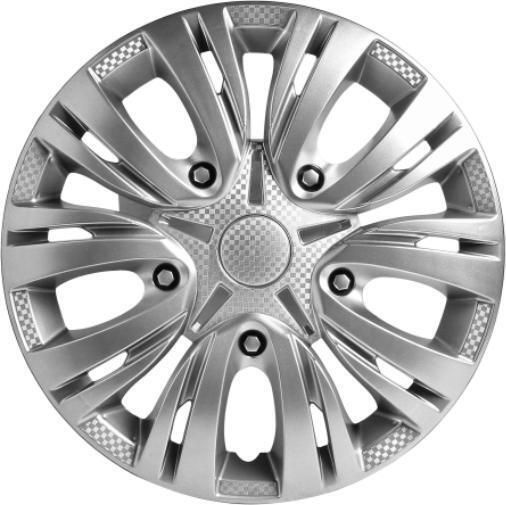 Колпак колеса декоративный R-15 Лион серебристый карбон 2шт. AIRLINE AWCC1501  #1