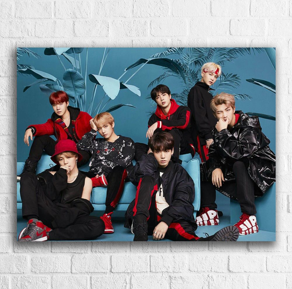 Постер "BTS" арт.1. А3, плакат "Группа БТС" 30x40см / K-pop / Постер на стену для интерьера  #1