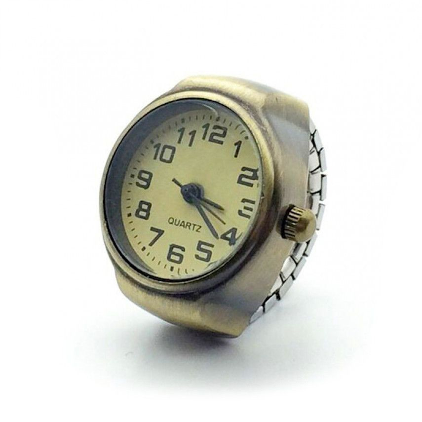 Часы-кольцо на палец в стиле ретро под бронзу #1