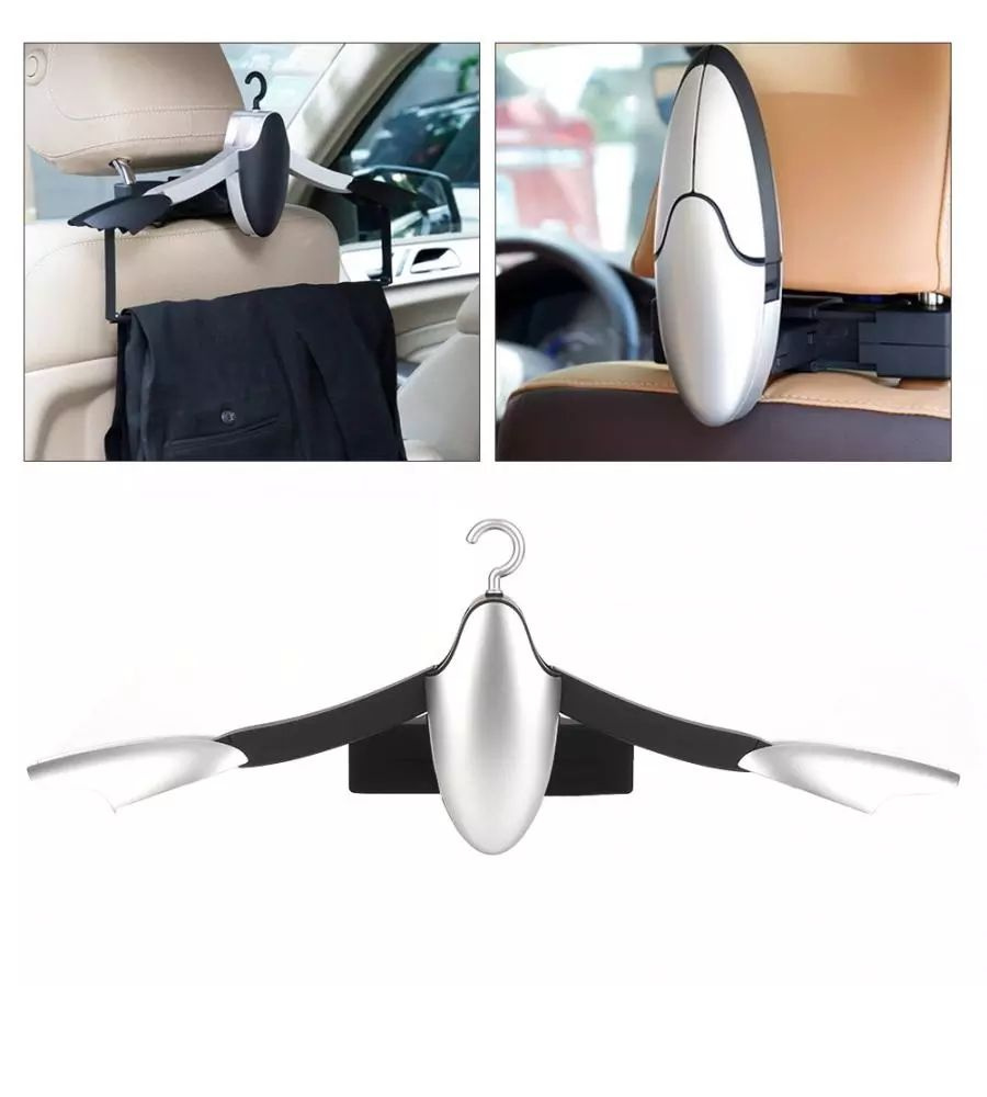 Складная вешалка-плечики для одежды на подголовник сиденья автомобиля, VSA7 - Серый  #1