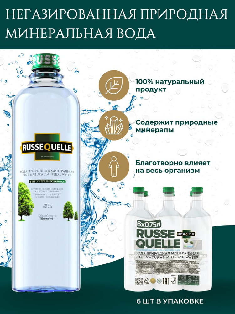 RusseQuelle Вода Питьевая Негазированная 750мл. 6шт #1